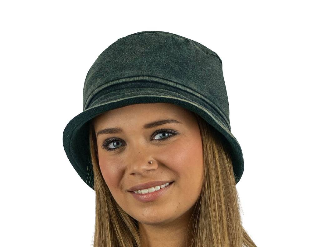 Kunst Und Magie Kunst und Magie Fishermen Hut Stonewashed mit Fleecefutter Goa Glockenhut Hippie