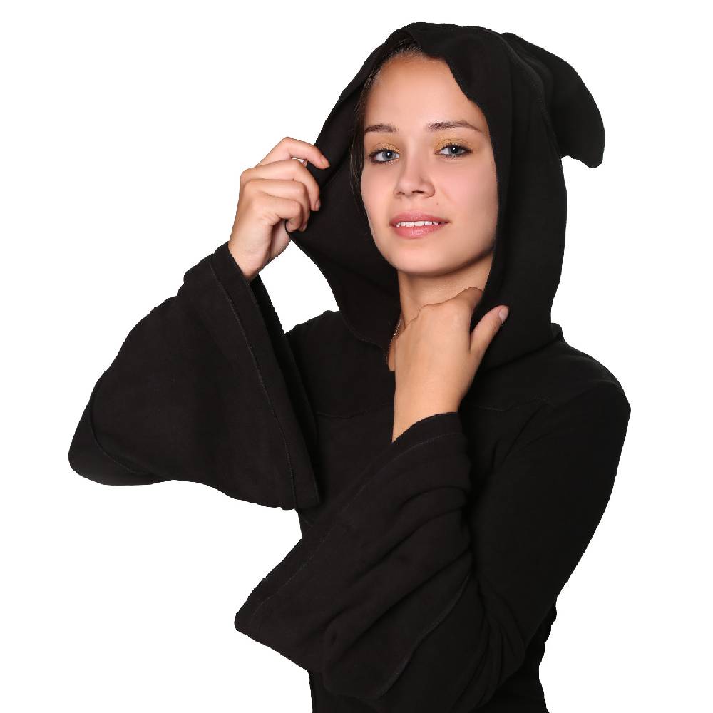 Kunst Und Magie Kunst Und Magie Fleecekleid In Blattform Aus Fleece Mit Zipfelkapuze Fairy Goa