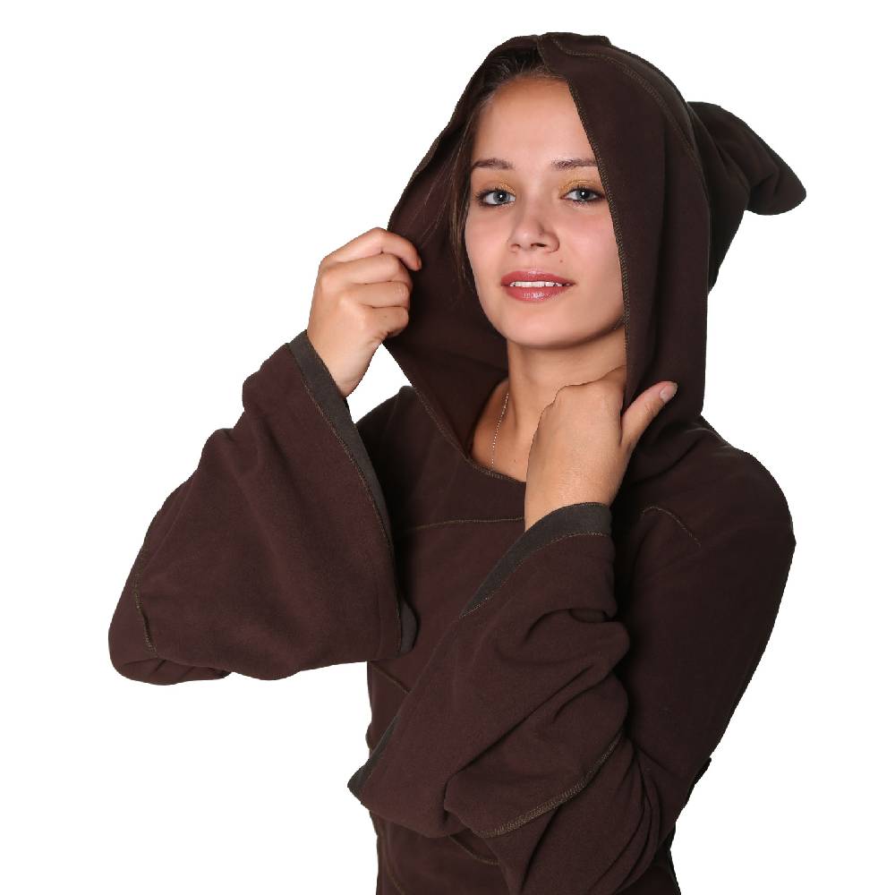 Kunst Und Magie Kunst Und Magie Fleecekleid In Blattform Aus Fleece Mit Zipfelkapuze Fairy Goa