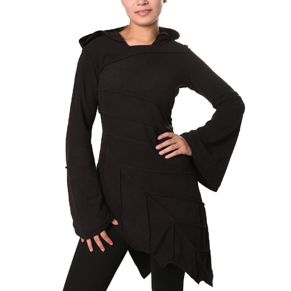 Kunst Und Magie Kunst und Magie Fleecekleid in Blattform aus Fleece mit Zipfelkapuze Fairy Goa