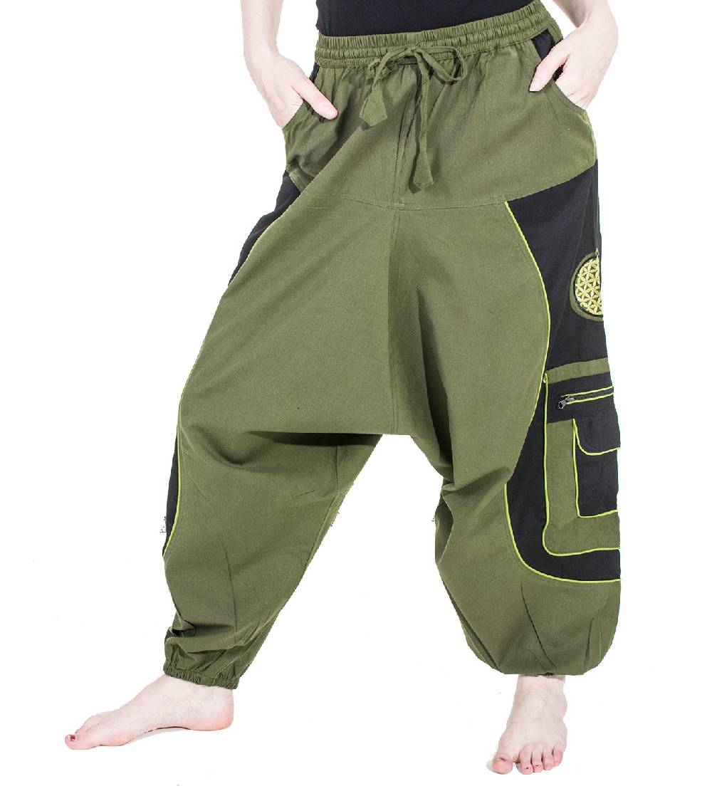 Kunst Und Magie Kunst Und Magie Flower Of Life Hippie Haremshose Goahose Cargohose