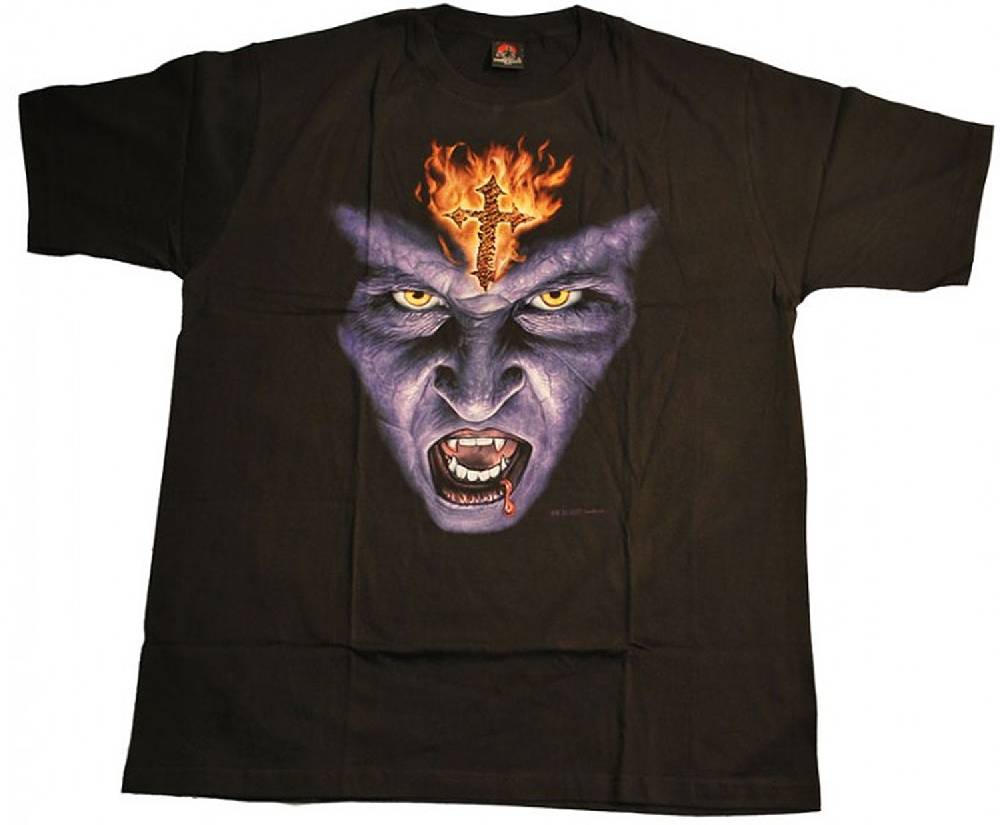 Kunst Und Magie Gothic T-Shirt mit Vampir Aufdruck Kunst Und Magie Gothic T-Shirt mit Vampir Aufdruck