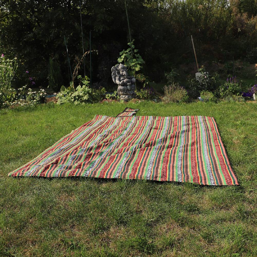 Kunst Und Magie Kunst Und Magie Handgewebte Familien Picknickdecke Mit Azteken Muster Mit Tragegriff