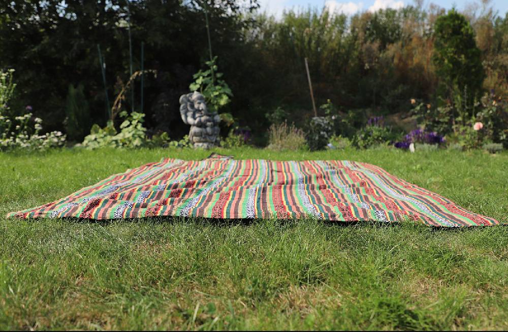 Kunst Und Magie Kunst Und Magie Handgewebte Familien Picknickdecke Mit Azteken Muster Mit Tragegriff