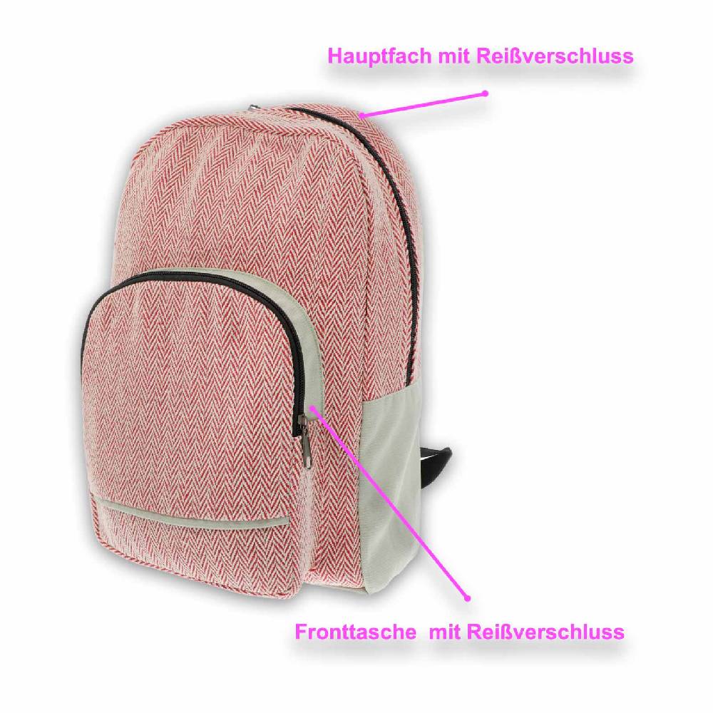 Kunst Und Magie Kunst Und Magie Hanf Rucksack Daypack Tagesrucksack Messenger "Nature L"
