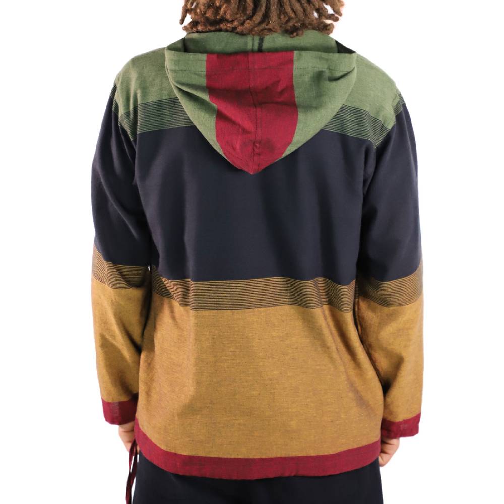 Kunst Und Magie KUNST UND MAGIE Herren Bunt Alternativ Hoodie Fischerhemd Kapuze Kängurutasche