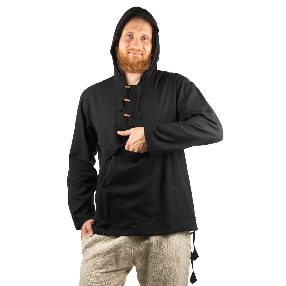 Kunst Und Magie KUNST UND MAGIE Herren Bunt Alternativ Hoodie Fischerhemd Kapuze Kängurutasche