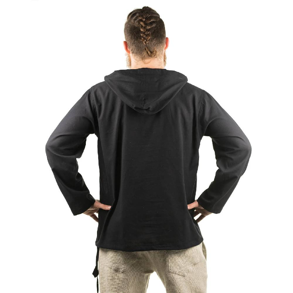 Kunst Und Magie KUNST UND MAGIE Herren Bunt Alternativ Hoodie Fischerhemd Kapuze Kängurutasche