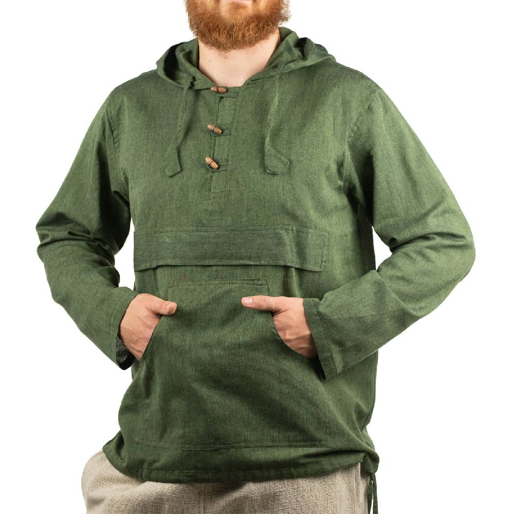 Kunst Und Magie KUNST UND MAGIE Herren bunt alternativ Hoodie Fischerhemd Kapuze Kängurutasche