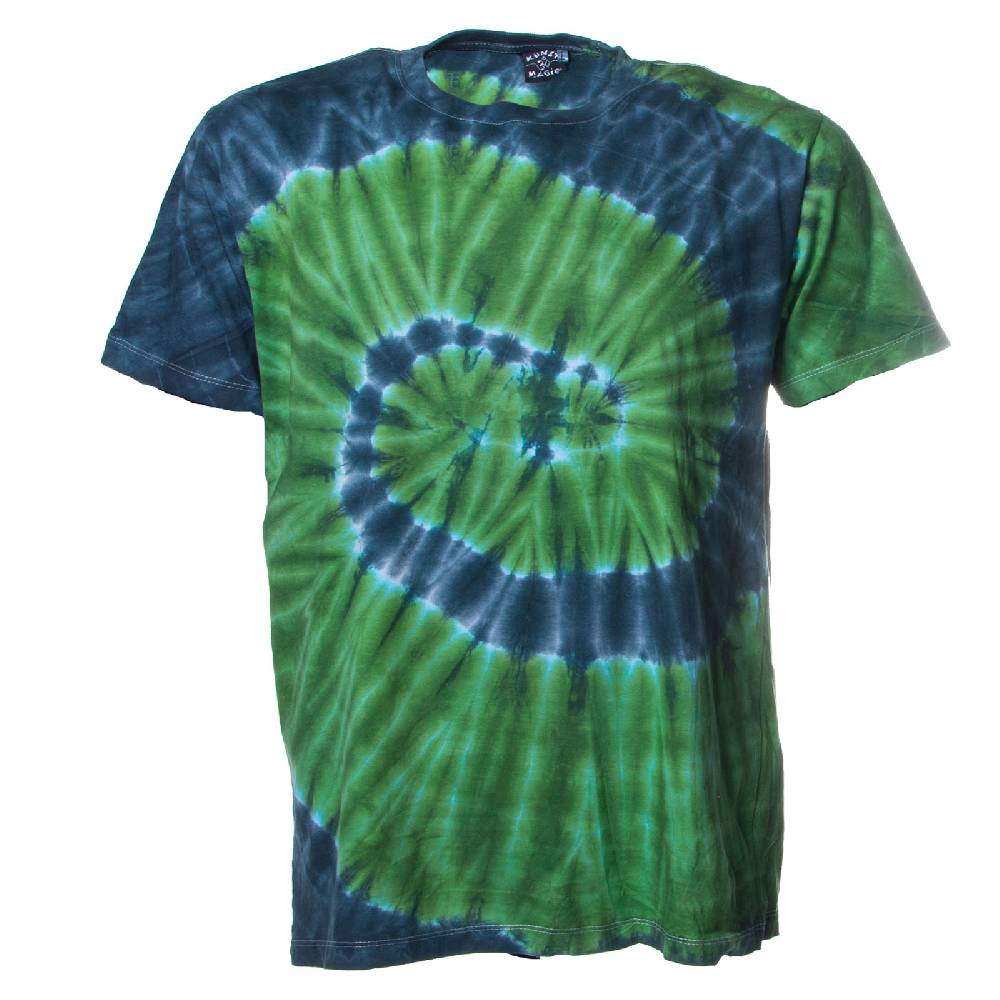 Kunst Und Magie Kunst Und Magie Herren Buntes 70er Retro Hippie Batik T-Shirt Im Tie Dye Batiklook