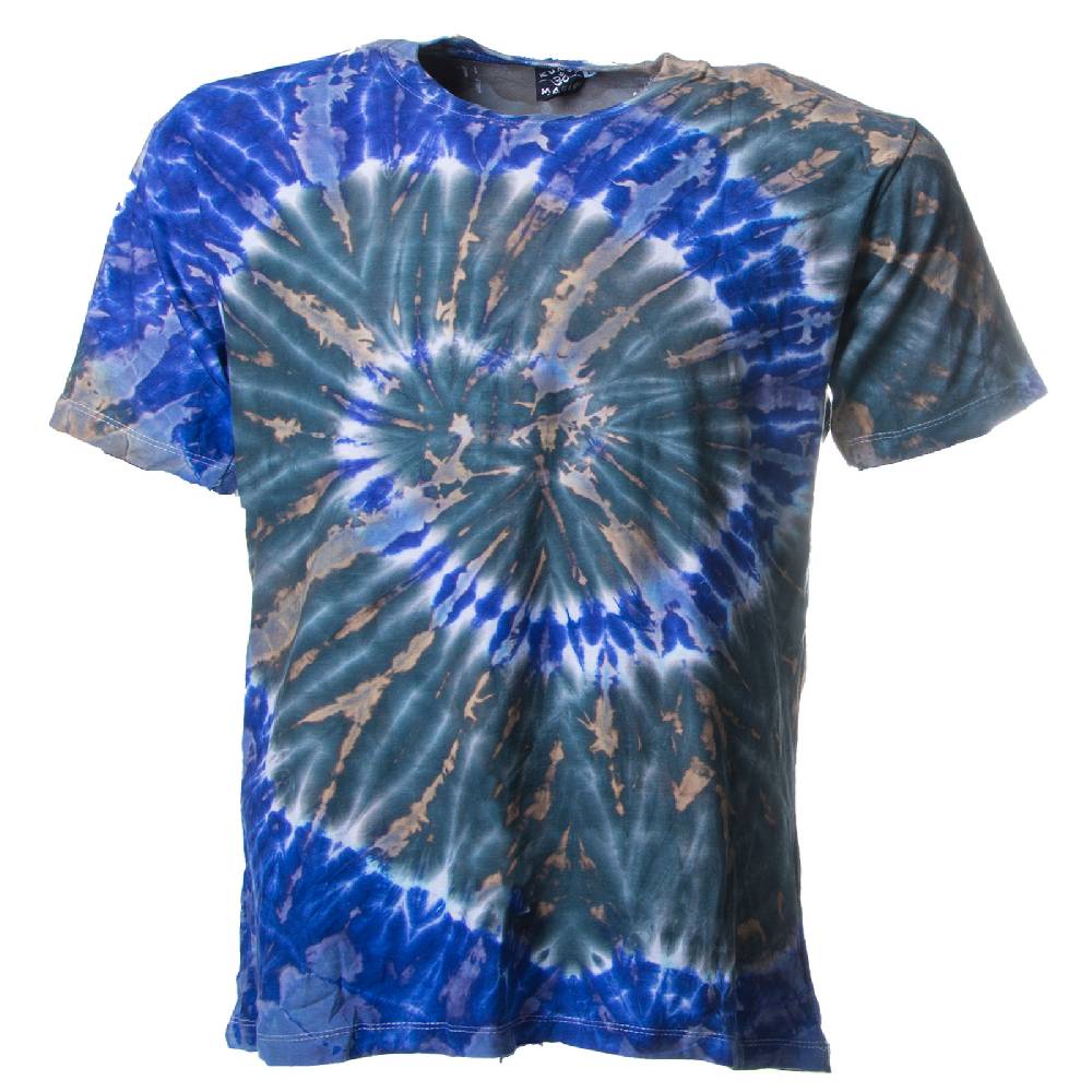 Kunst Und Magie Kunst und Magie Herren Buntes 70er Retro Hippie Batik T-Shirt im tie Dye Batiklook