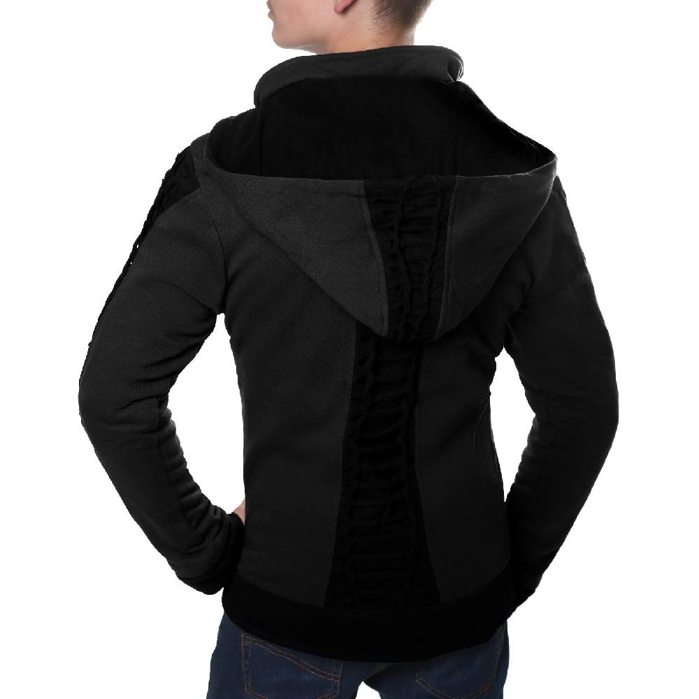 Kunst Und Magie Kunst Und Magie Herren Goajacke Aus Baumwolle Mit Fleecefutter, Kapuze Und Schnürungen Medieval