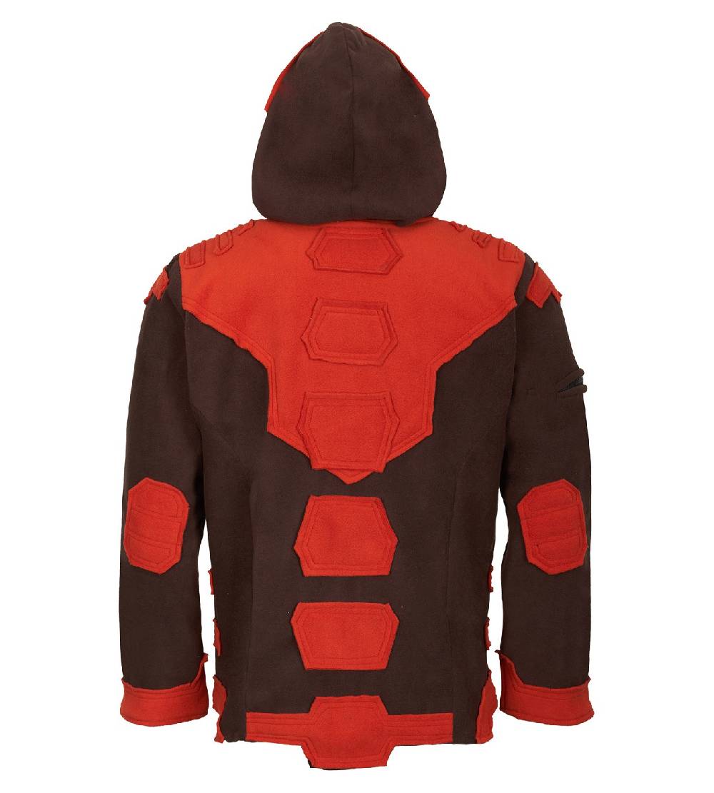 Kunst Und Magie Kunst Und Magie Herren Goajacke Fleece Fleecejacke Mit Futuristischen Patches