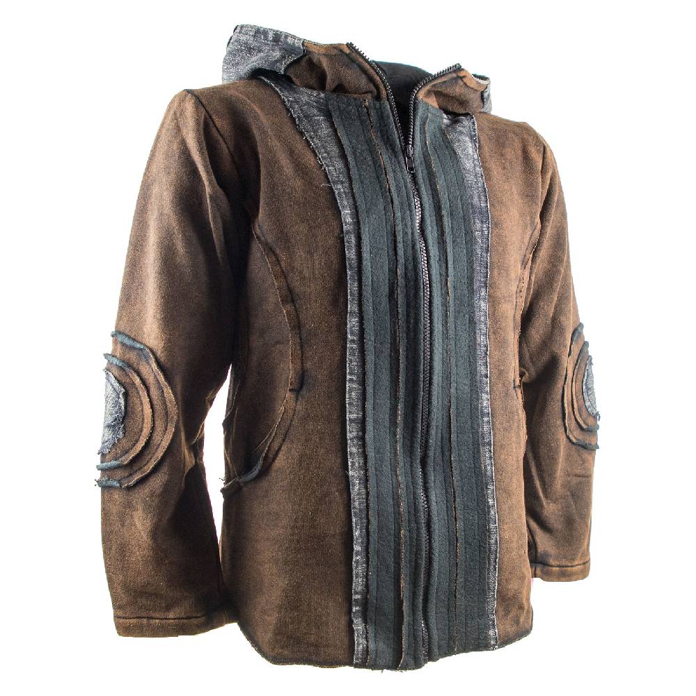 Kunst Und Magie Kunst Und Magie Herren Goajacke Stonewashesd Aus Baumwolle Mit Zipfelkapuze