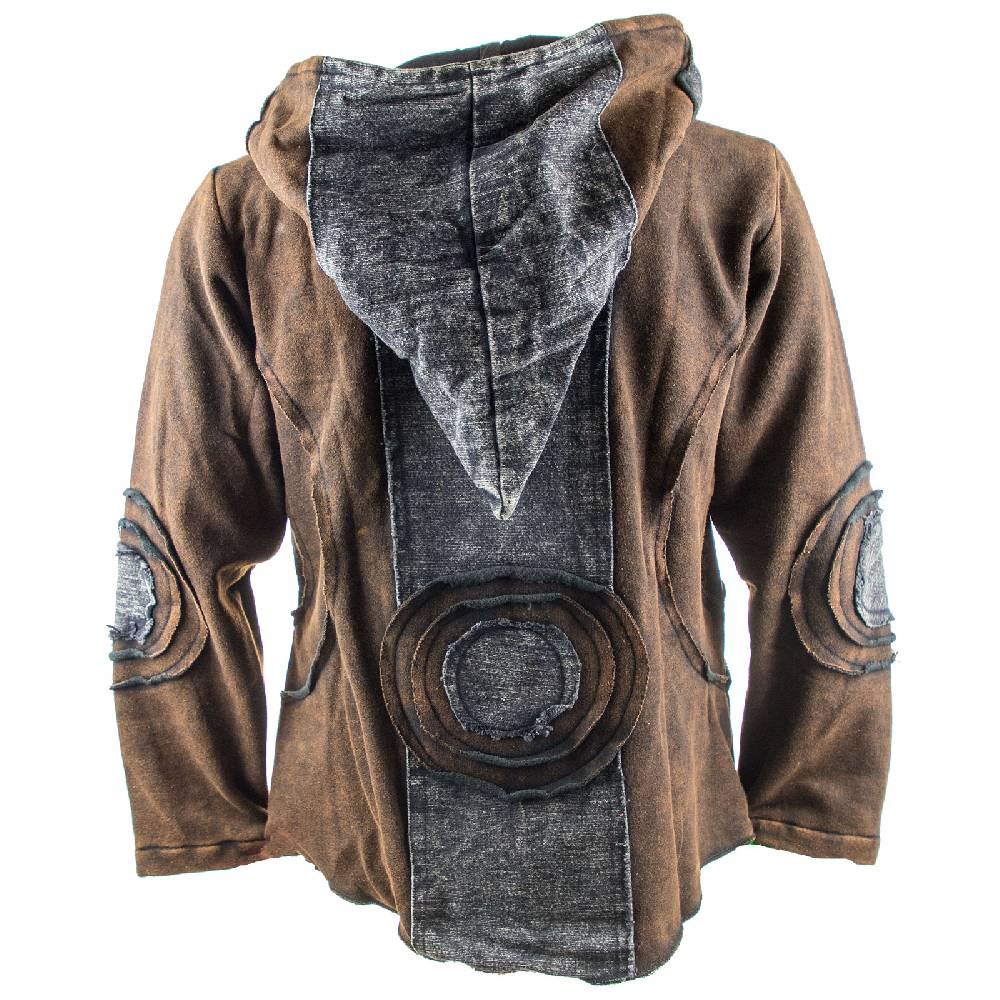 Kunst Und Magie Kunst Und Magie Herren Goajacke Stonewashesd Aus Baumwolle Mit Zipfelkapuze