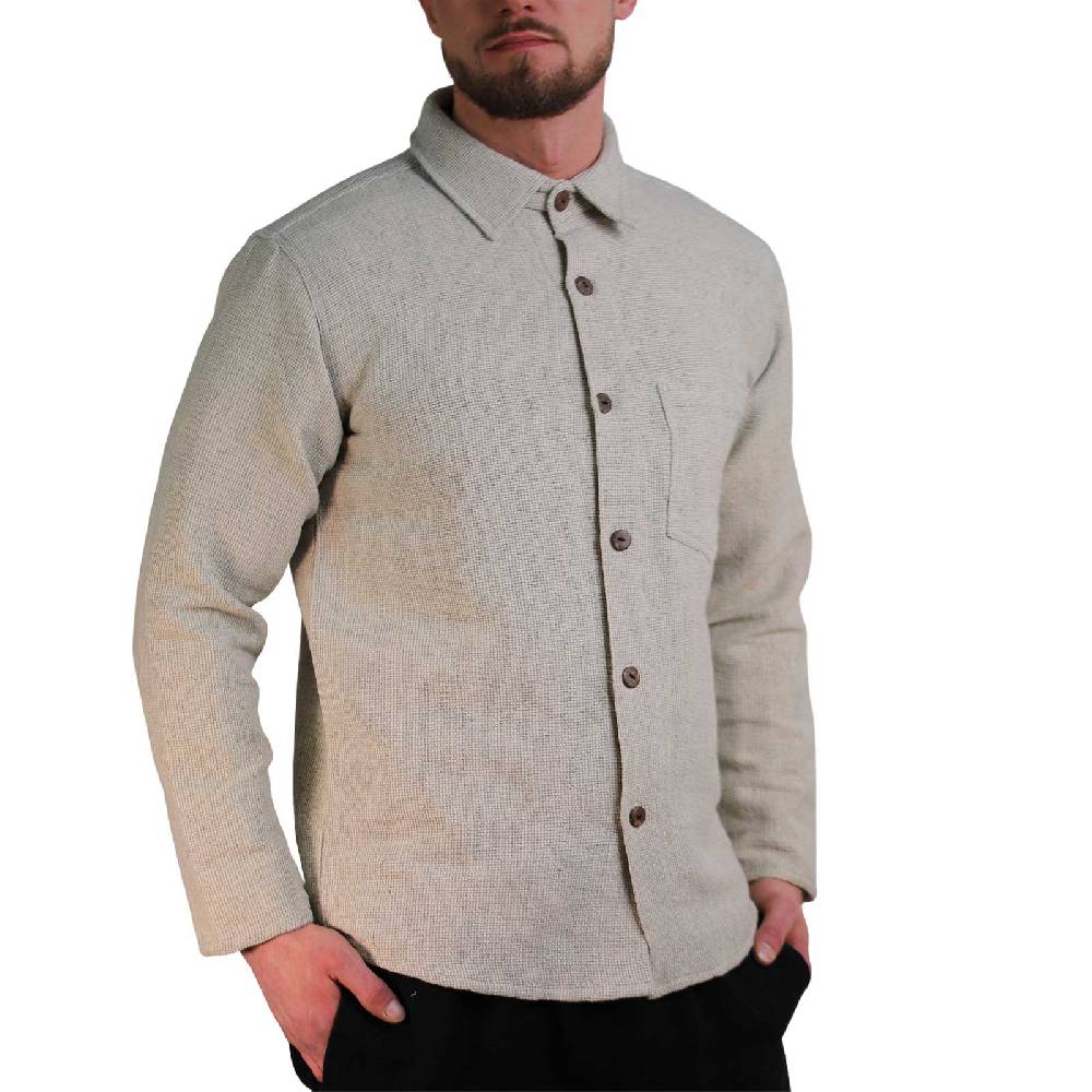 Kunst Und Magie KUNST UND MAGIE Herren Hemd Unifarben Fischerhemd Freizeithemd