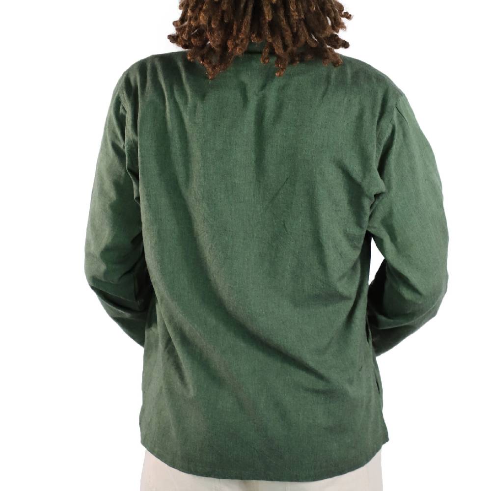 Kunst Und Magie KUNST UND MAGIE Herren Hemd Unifarben Fischerhemd Freizeithemd Goa