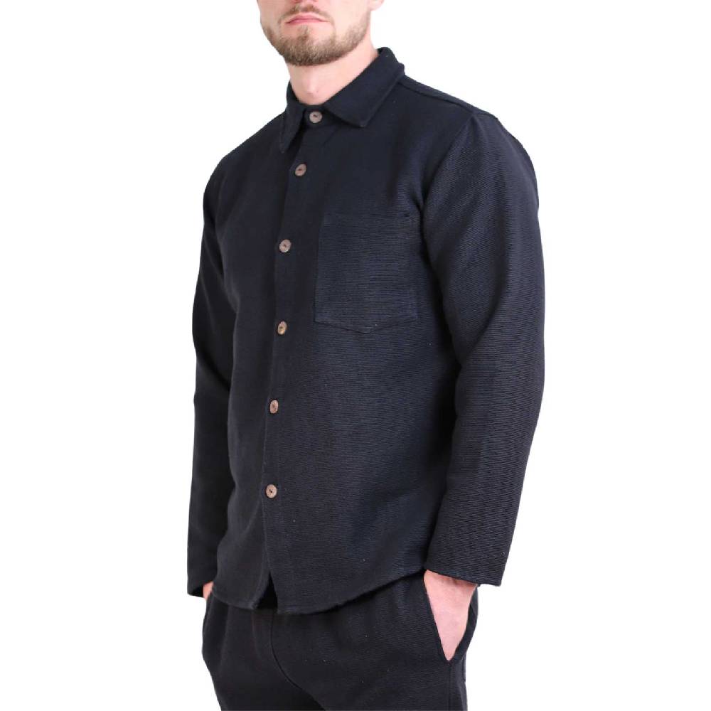 Kunst Und Magie KUNST UND MAGIE Herren Hemd unifarben Fischerhemd Freizeithemd