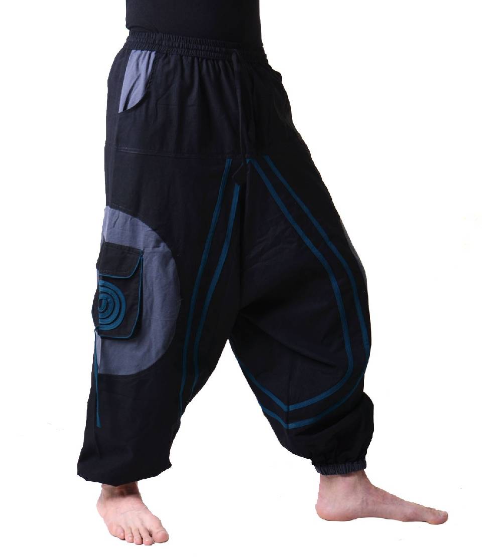 Kunst Und Magie Kunst Und Magie Herren Hippie Haremshose Mit Goa Spiral Muster