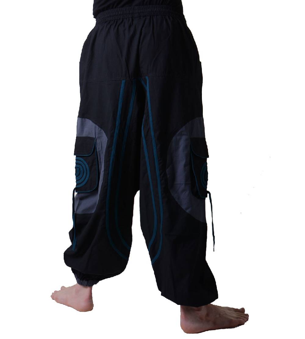 Kunst Und Magie Kunst Und Magie Herren Hippie Haremshose Mit Goa Spiral Muster