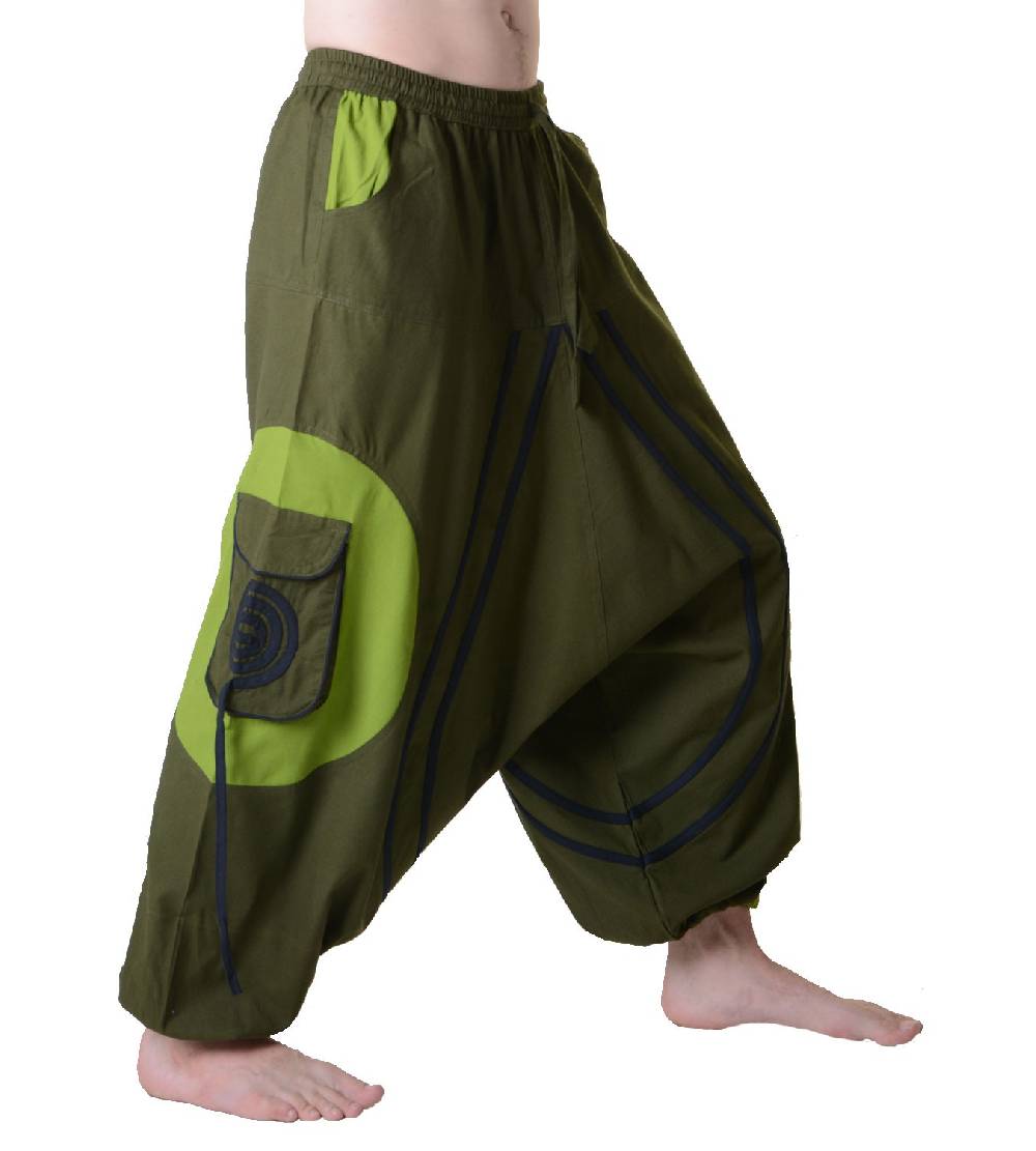 Kunst Und Magie Kunst Und Magie Herren Hippie Haremshose Mit Goa Spiral Muster