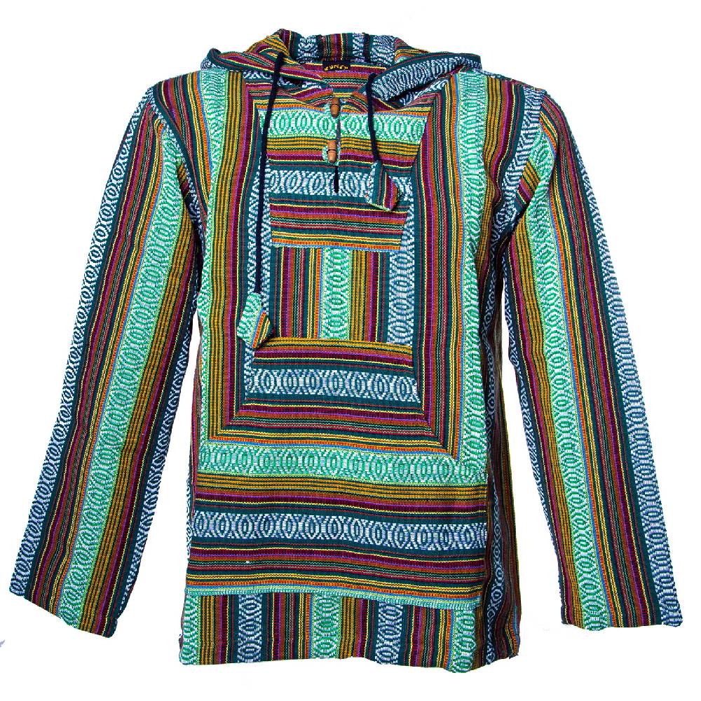 Kunst Und Magie Kunst und Magie Herren Nepal Baja Hoodie Pullover Sweatshirt Poncho