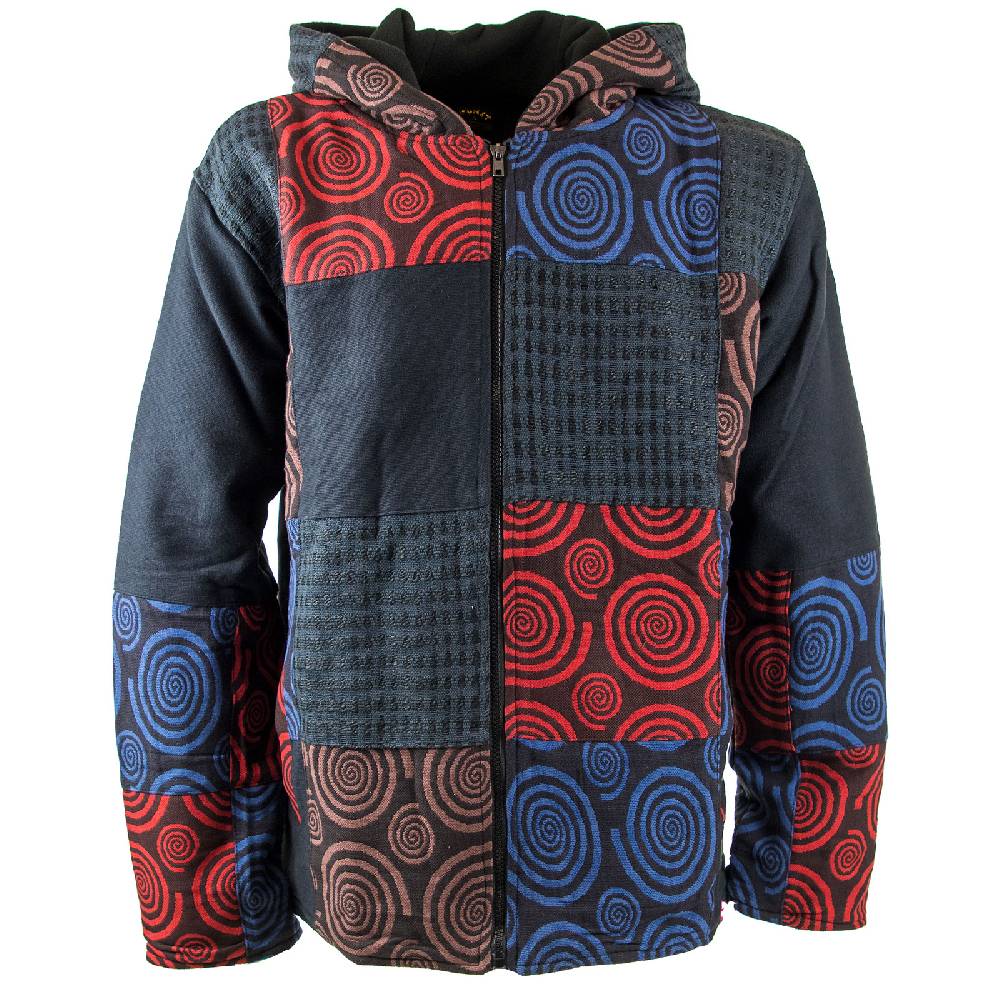 Kunst Und Magie Kunst Und Magie Herren Patchwork Jacke Mit Kapuze