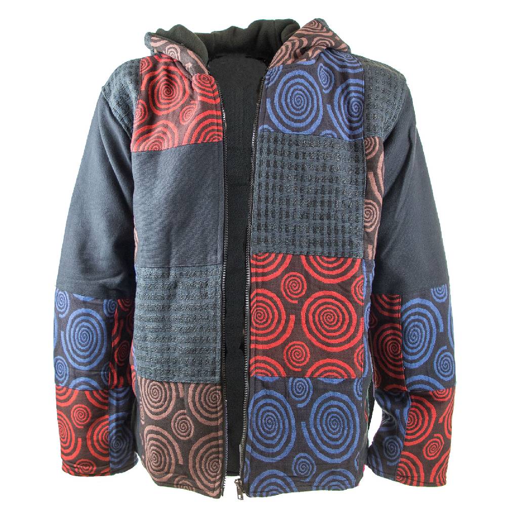 Kunst Und Magie Kunst Und Magie Herren Patchwork Jacke Mit Kapuze