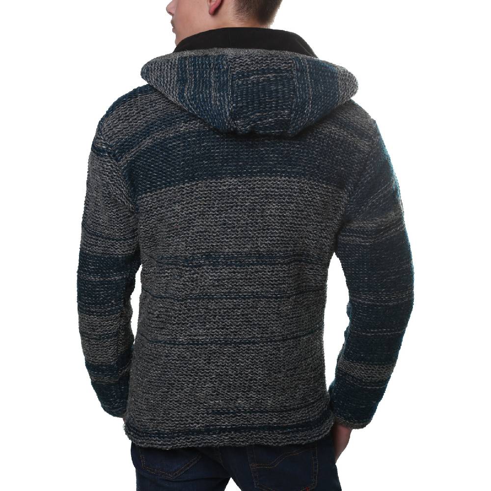 Kunst Und Magie Kunst Und Magie Herren Strickjacke Fleecefutter Schurwolle Abnehmbare Kapuze