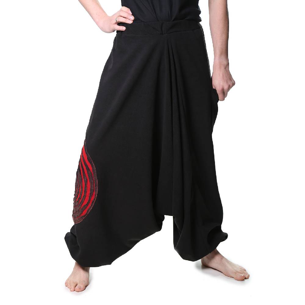 Kunst Und Magie Kunst Und Magie Herren Thermo Fleecehose Haremshose Psy Goa Pluderhose ALADINHOSE Lang