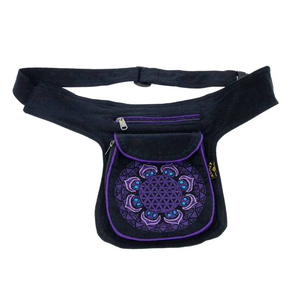 Kunst Und Magie Kunst und Magie Hüfttasche Bauchtasche Gürteltasche Bauchgurt Festivaltasche Blume des Lebens