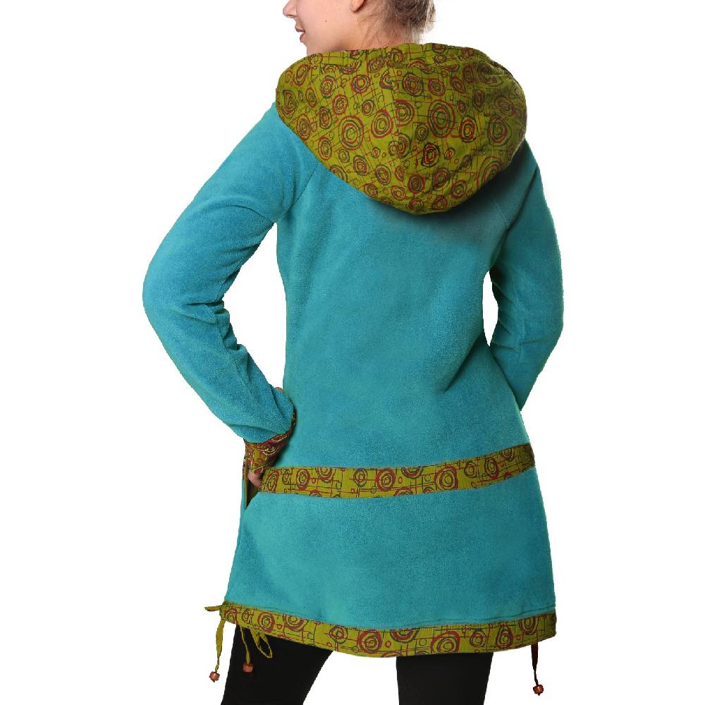 Kunst Und Magie Kunst Und Magie Kurzer Damenmantel Aus Fleece Mit Kapuze