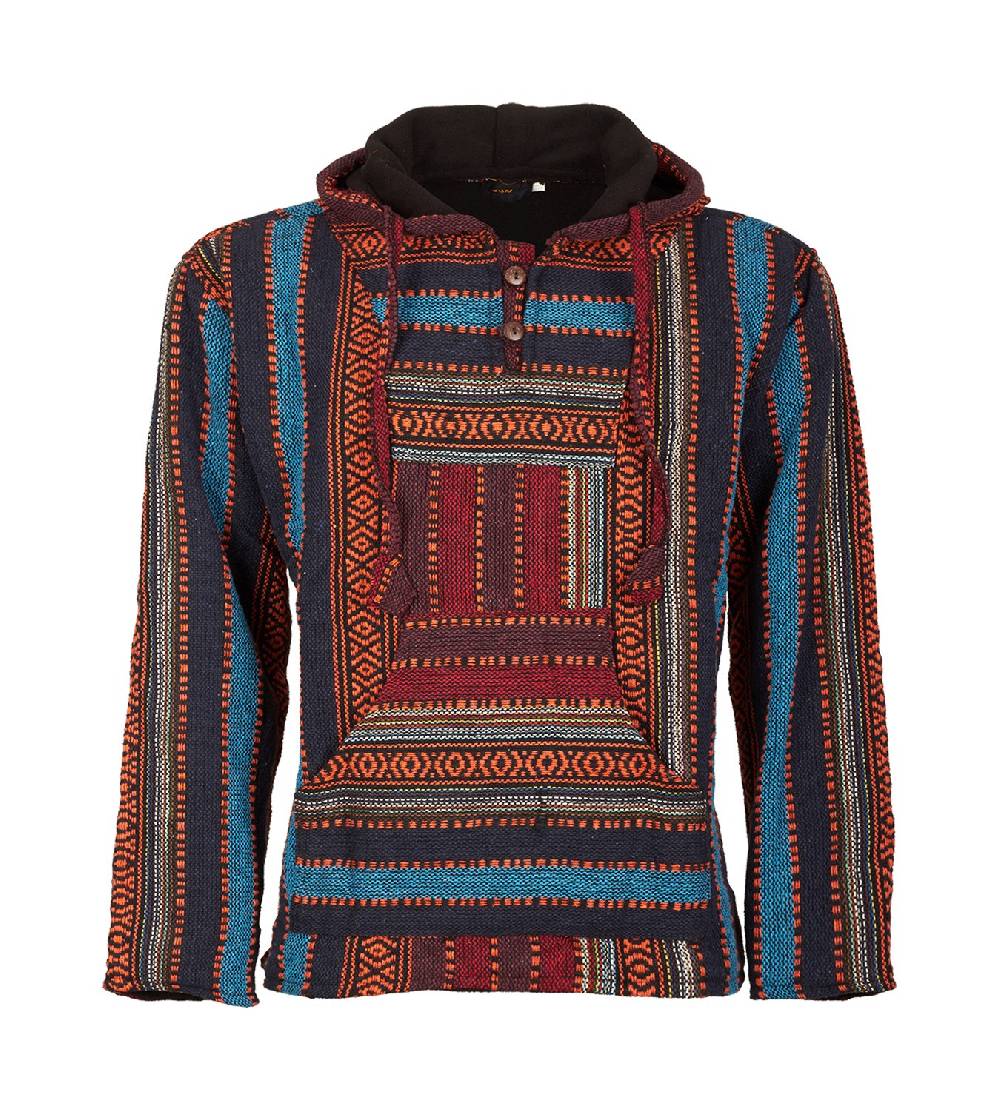 Kunst Und Magie Kunst Und Magie Nepal Baja Jerga Sweatshirt Poncho Mit Fleecefutter Kapuze