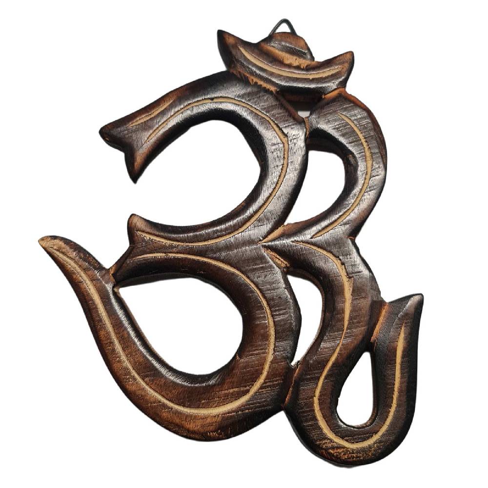 Kunst Und Magie Kunst und Magie OM Kraftsymbol Aum Mandala Wandschmuck aus Holz