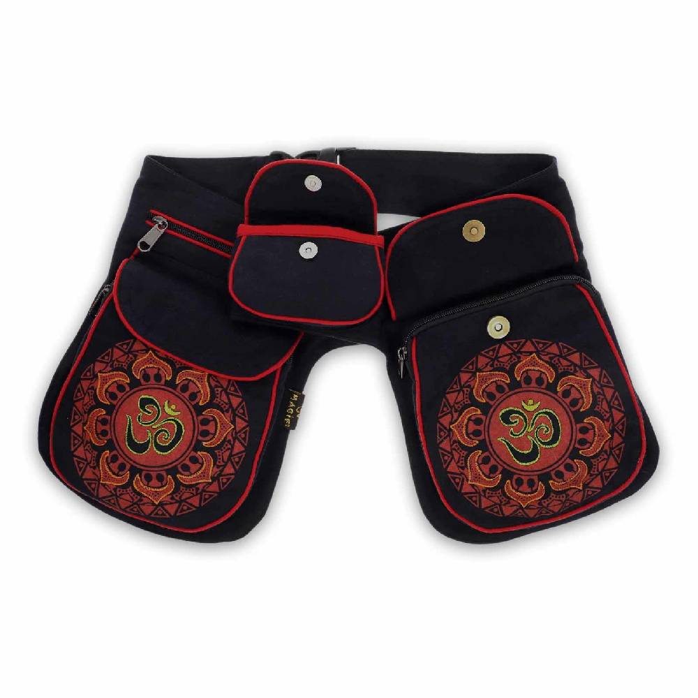 Kunst Und Magie KUNST UND MAGIE OM Mandala Doppel Bauchtasche Hüfttasche Mandala Gürteltasche Festivaltasche Sidebag