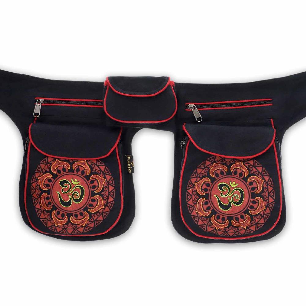 Kunst Und Magie KUNST UND MAGIE OM Mandala Doppel Bauchtasche Hüfttasche Mandala Gürteltasche Festivaltasche Sidebag