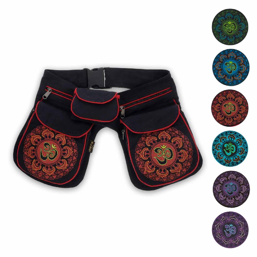 Kunst Und Magie KUNST UND MAGIE OM Mandala Doppel Bauchtasche Hüfttasche Mandala Gürteltasche Festivaltasche Sidebag