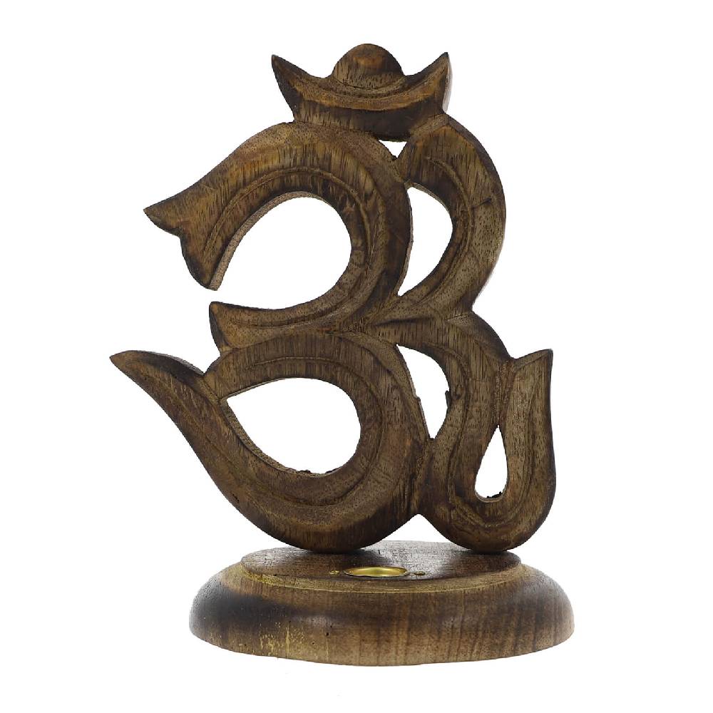 Kunst Und Magie Kunst Und Magie OM Symbol Als Räucherstäbchenhalter Aus Holz Deko