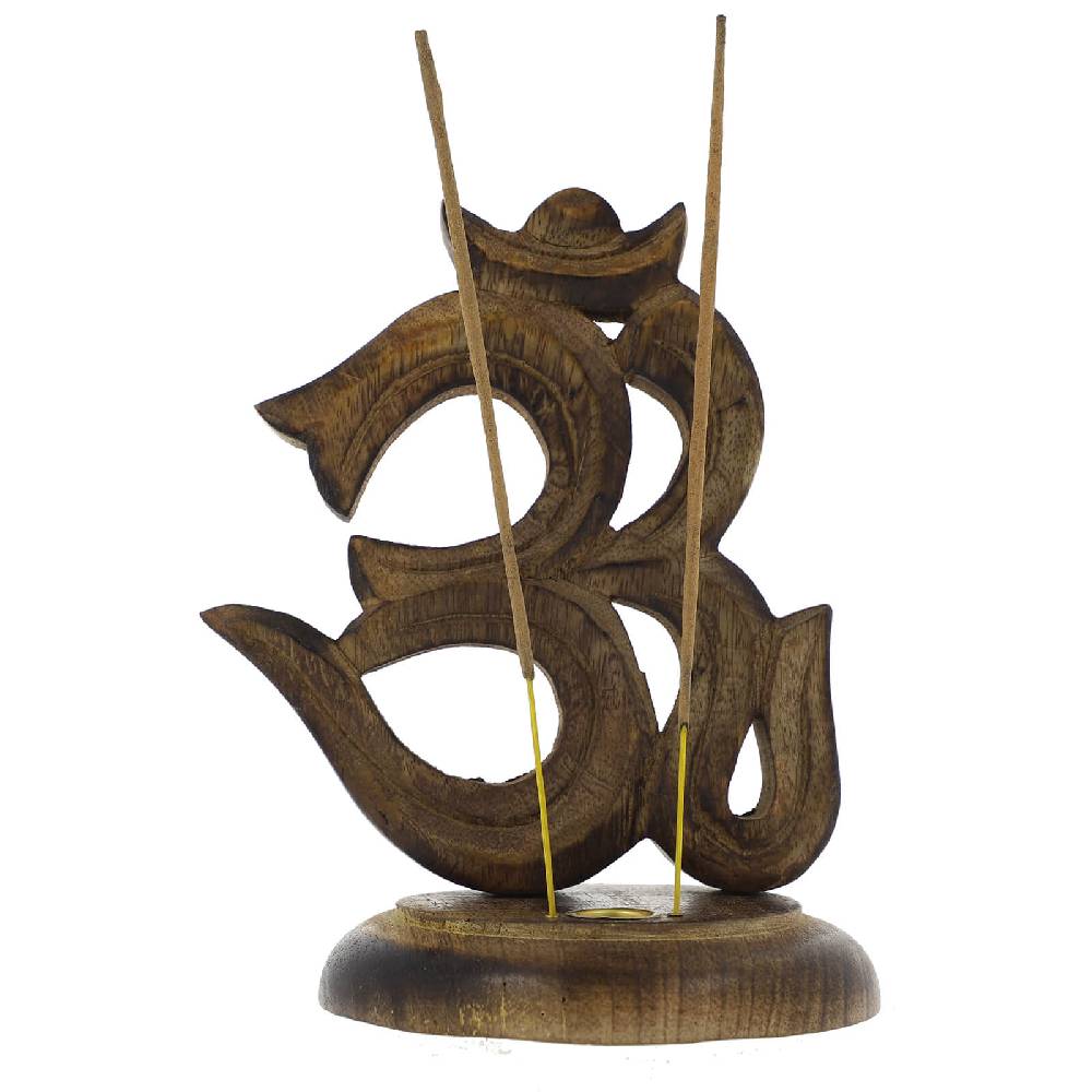 Kunst Und Magie Kunst Und Magie OM Symbol Als Räucherstäbchenhalter Aus Holz Deko