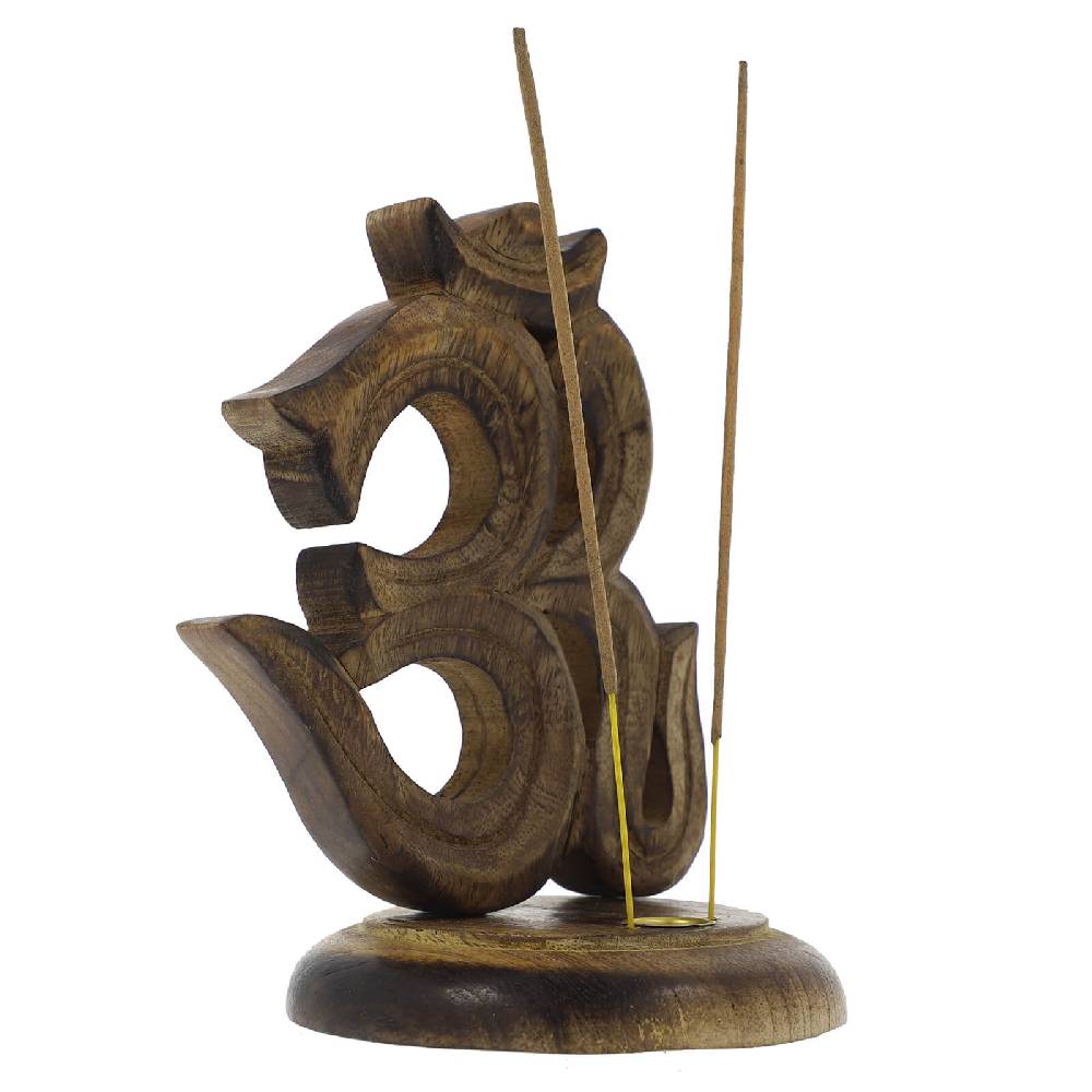 Kunst Und Magie Kunst Und Magie OM Symbol Als Räucherstäbchenhalter Aus Holz Deko