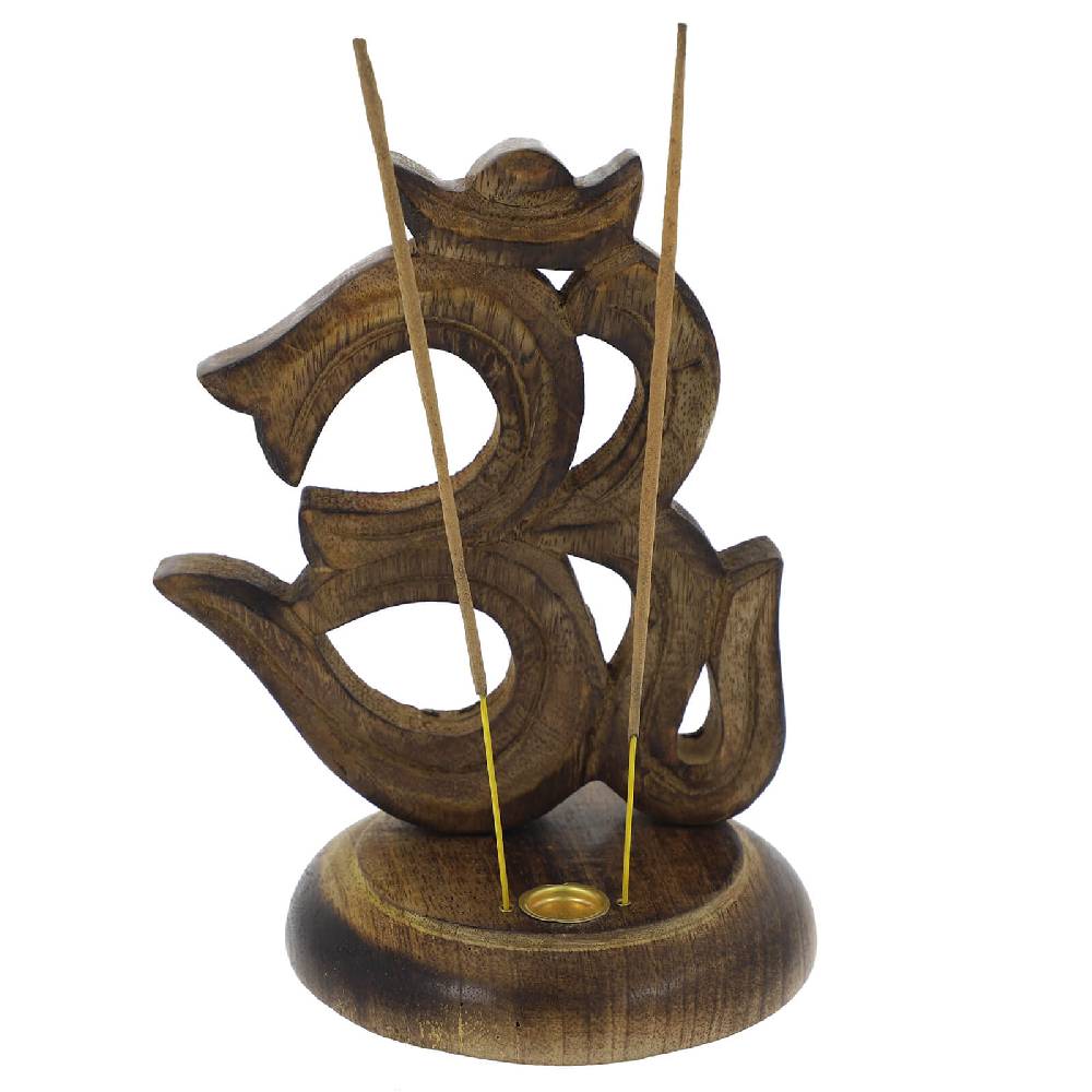 Kunst Und Magie Kunst Und Magie OM Symbol Als Räucherstäbchenhalter Aus Holz Deko