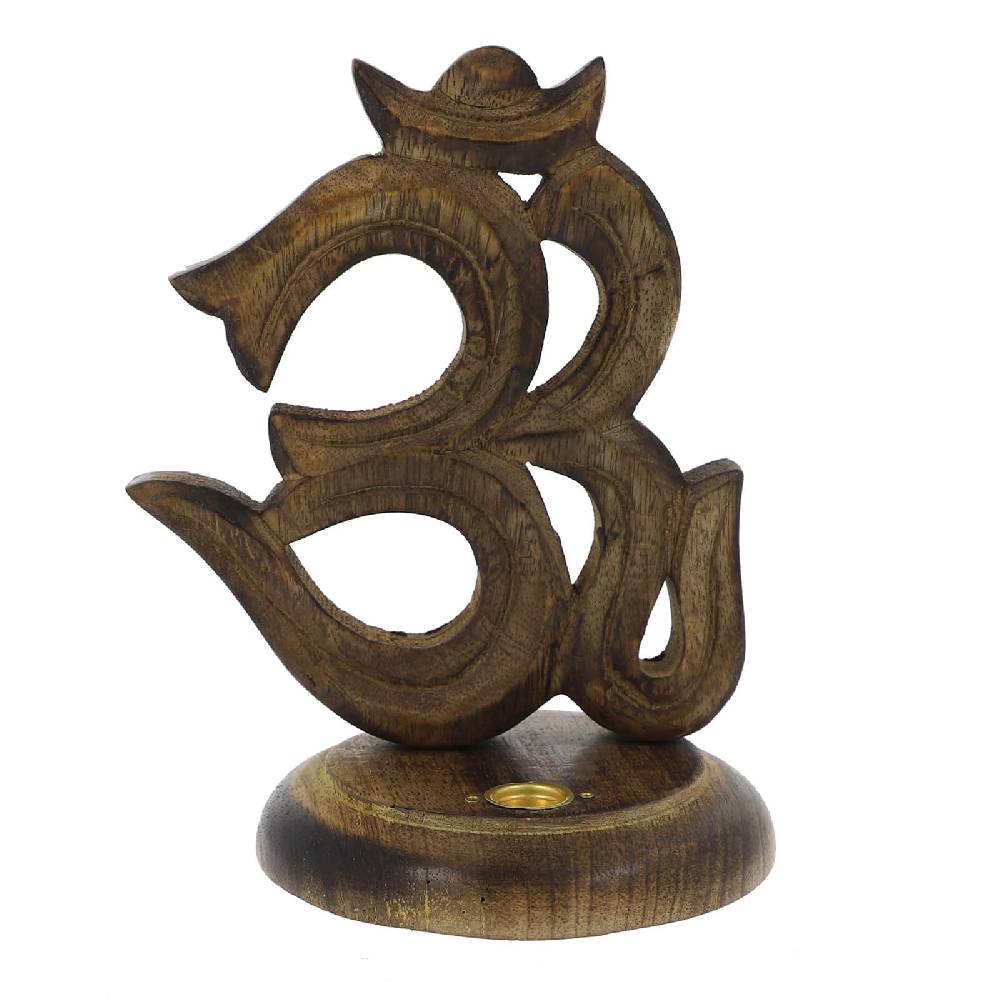 Kunst Und Magie Kunst Und Magie OM Symbol Als Räucherstäbchenhalter Aus Holz Deko