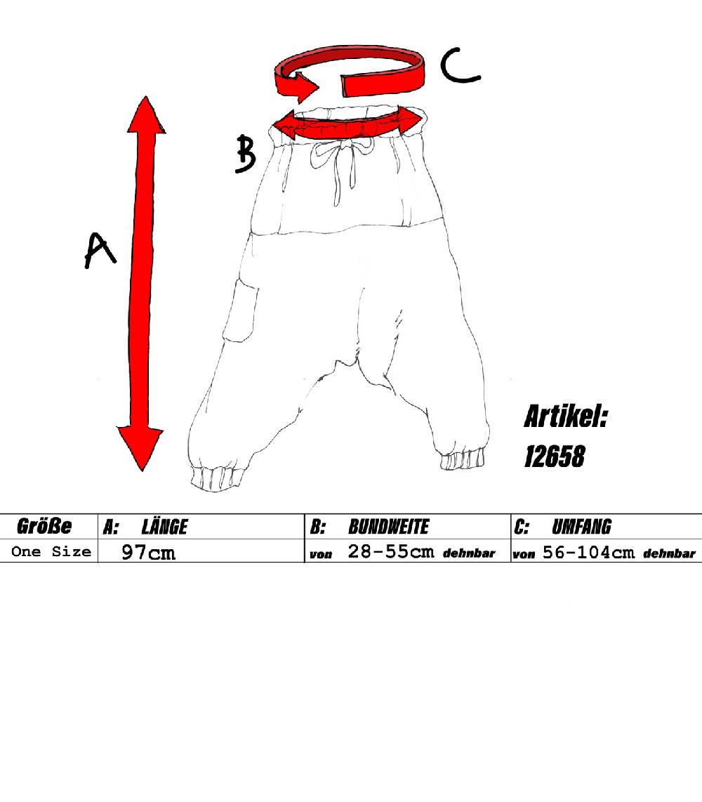 Kunst Und Magie KUNST UND MAGIE Orientalische Haremshose One Size In Vielen Farben