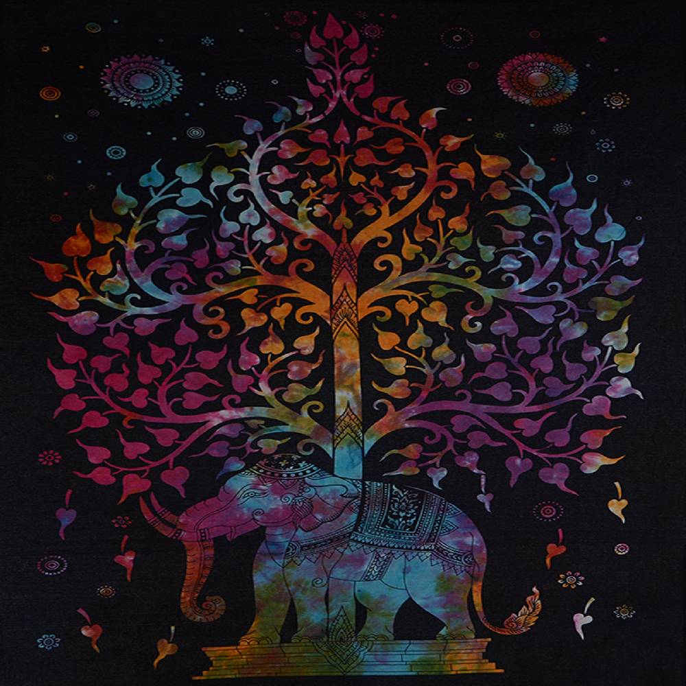 Kunst Und Magie Kunst Und Magie Poster Wandbehang Baum Des Lebens Und Elefant Ca. 103 X 73 Cm