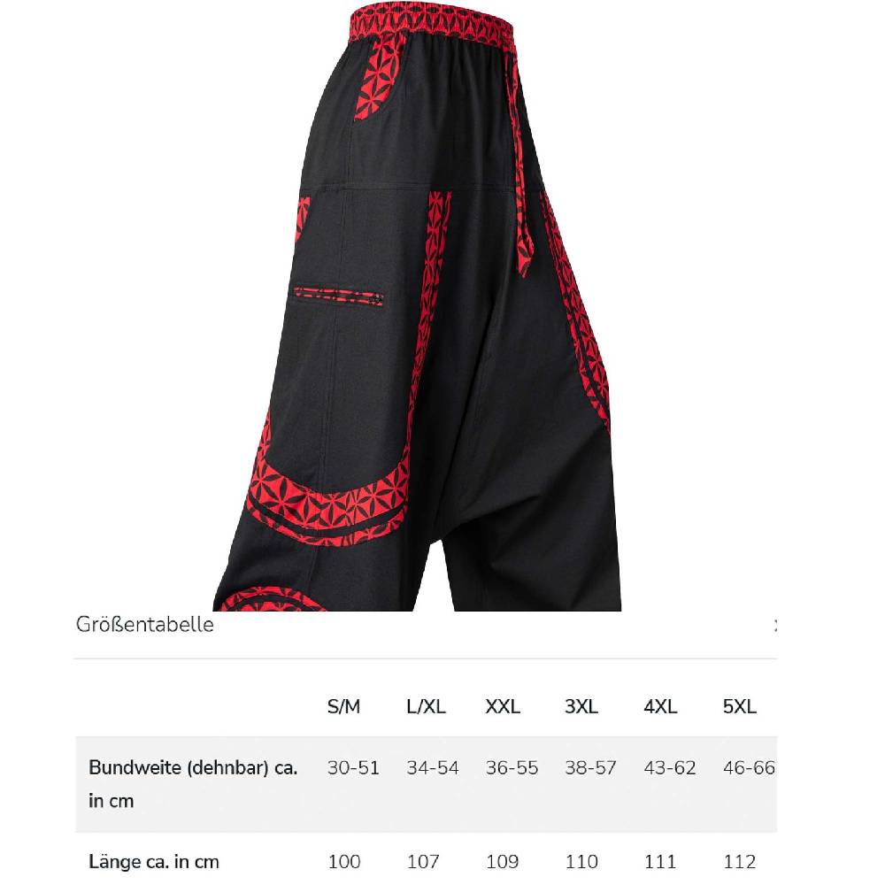 Kunst Und Magie Kunst Und Magie Psy Goa Cargo Freizeit Haremshose Baggy Baumwolle Unisex- Für Sie Und Ihn