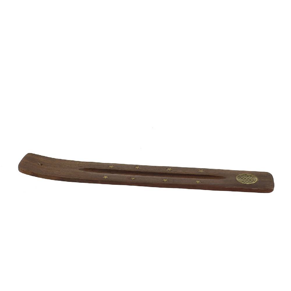 Kunst Und Magie Kunst Und Magie Räucherstäbchenhalter Aus Holz Mit Blume Des Lebens Symbol