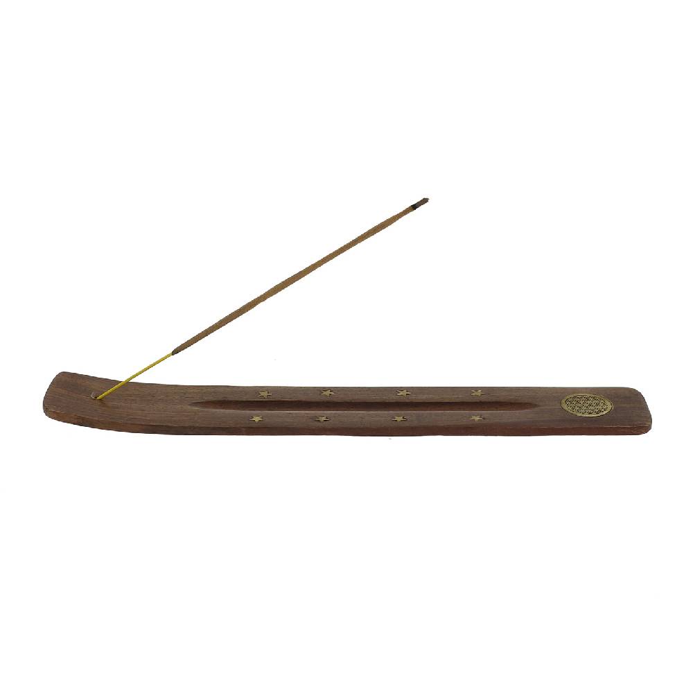 Kunst Und Magie Kunst Und Magie Räucherstäbchenhalter Aus Holz Mit Blume Des Lebens Symbol