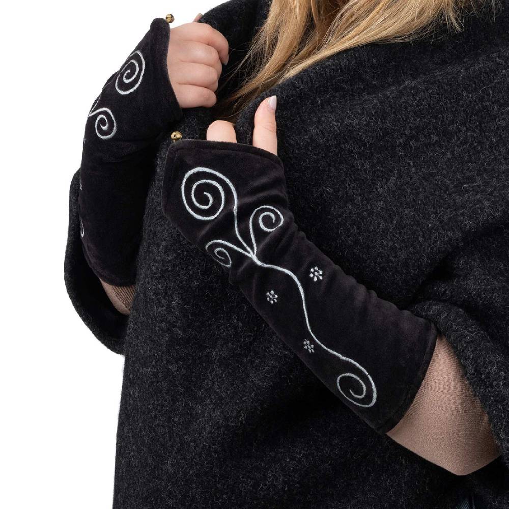 Kunst Und Magie Kunst Und Magie Samt Armstulpen Stulpen Handwärmer Armlinge Boho Handschuhe