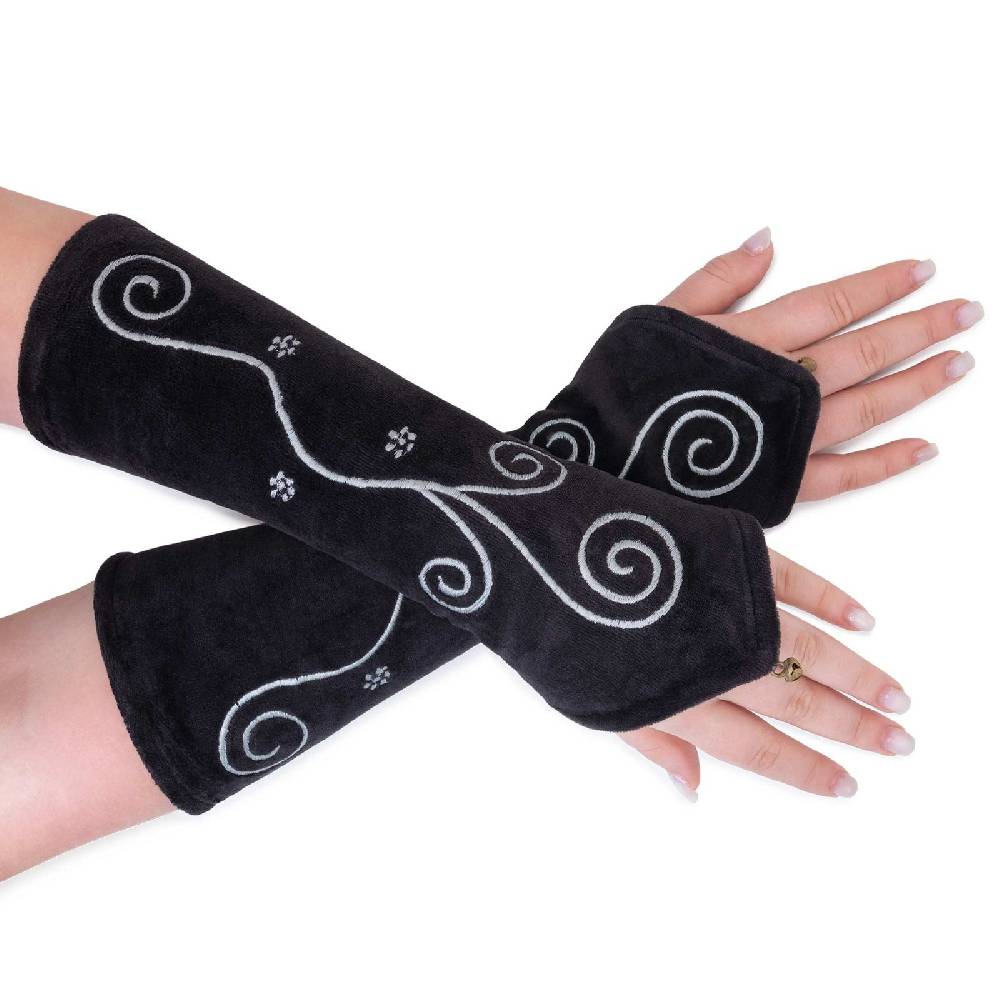 Kunst Und Magie Kunst Und Magie Samt Armstulpen Stulpen Handwärmer Armlinge Boho Handschuhe