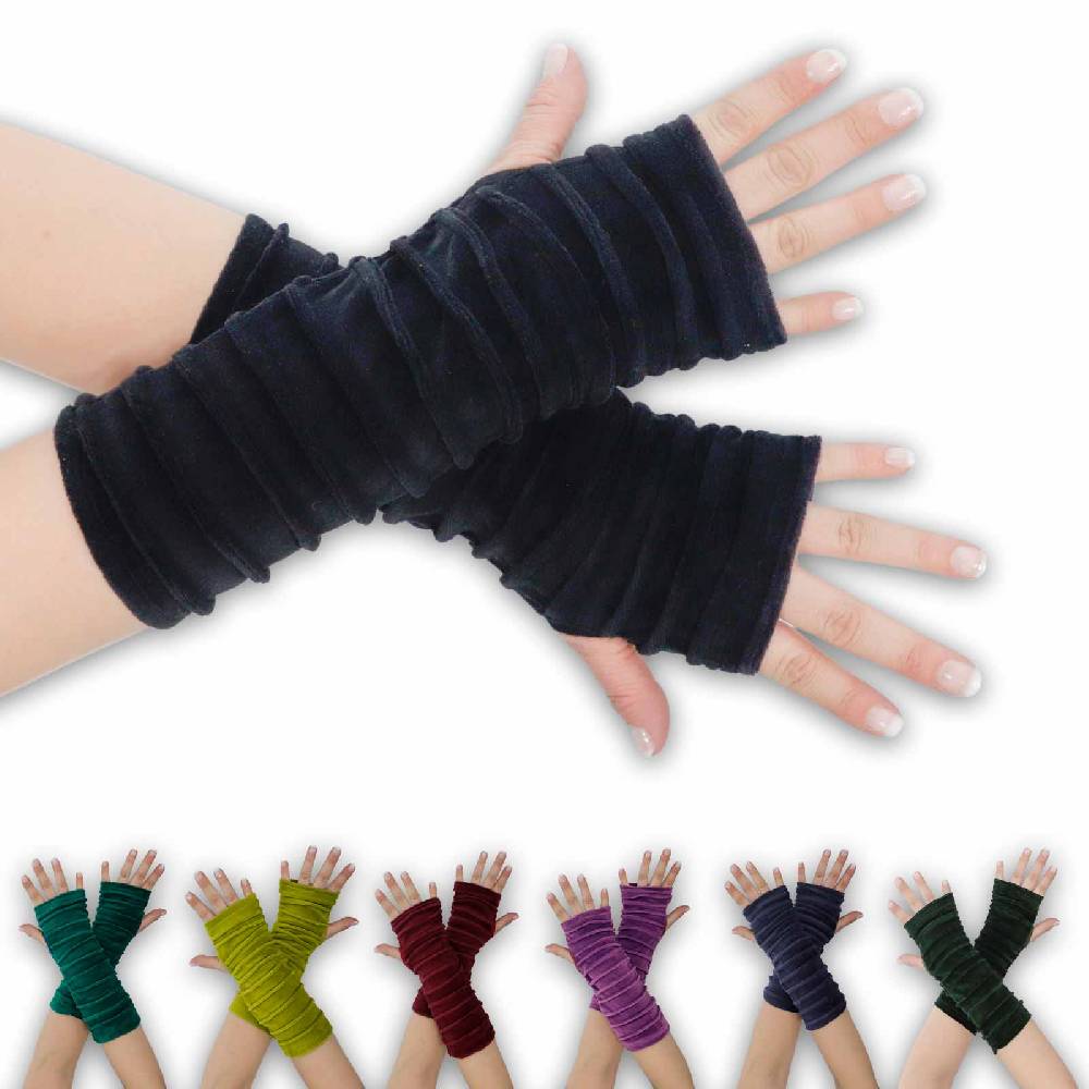 Kunst Und Magie Kunst und Magie Samt Armstulpen Stulpen Handwärmer Handschuhe Boho